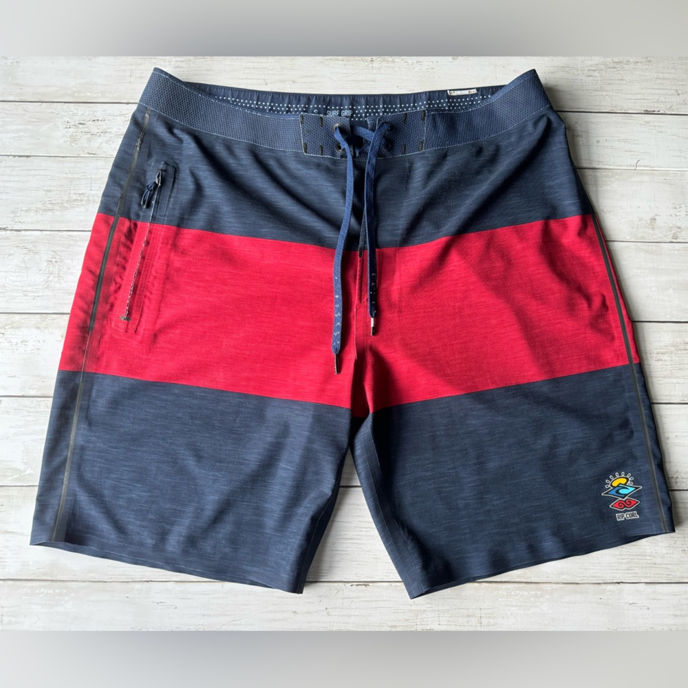 Rip Curl Mick Fanning Mirage Ultimate Divisions Boardshorts Mens 34 Navy Red